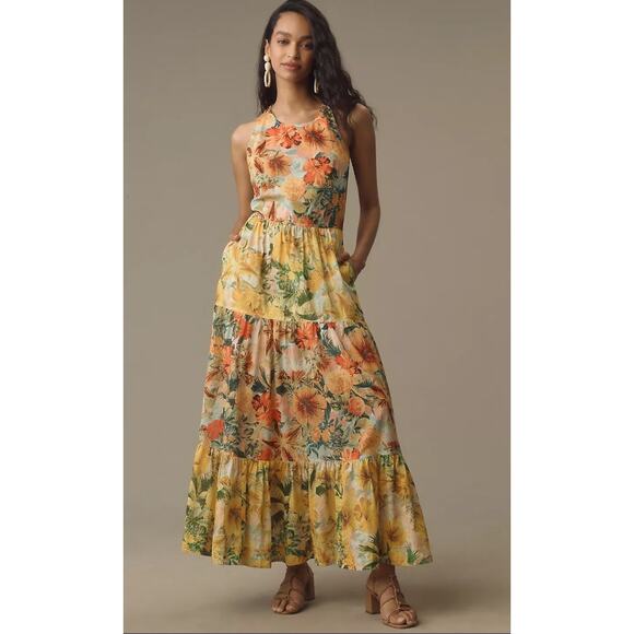 Anthropologie Dresses & Skirts - NWT Pilcro Halter Tiered Floral Maxi Dress - XXS